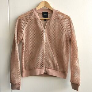 Blush Mesh Bomber